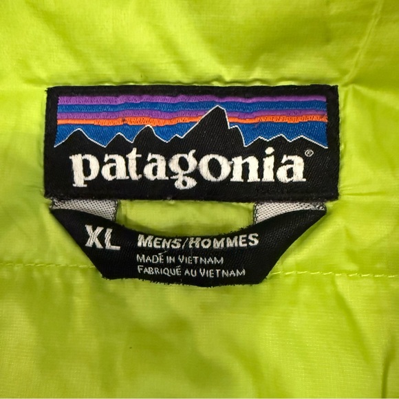💙💚Patagonia Navy Blue & Lime Green Hooded Torentshell Insulated Rain Snow Jacket - Picture 4 of 8